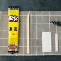 一次性筷子四件套 筷子勺子牙签套装 外卖打包高档一次性餐具批发 食客小黄筷子三件套(无勺) 30套