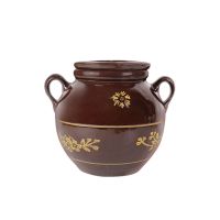 中式土式陶瓷猪油罐子家用加厚带盖耐高温厨房装油容器储存油坛子 水容量4斤猪油坛平盖