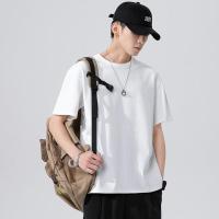 原版新款中国风复古短袖男士T恤刺绣大码胖子半袖唐装上衣服男装 白色【纯色特价T恤】 M