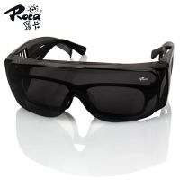 罗卡护目镜灰色防护眼镜防冲击护目镜太阳镜防风镜摩托骑行防强光 1付(收藏宝贝布袋哦)