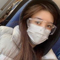 超亮高清透明护目镜防唾沫飞溅防尘防风防雾劳保眼镜男女可爱镜M2 百叶窗防雾送眼镜袋 一副装高清防雾