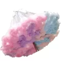 日常无骨软纱棉花糖lo裙撑彩虹裙撑lolita云朵撑暴力洛丽塔衬裙 45cm白身底彩虹云朵
