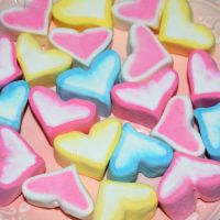 彩色爱心形棉花糖生日蛋糕烘焙装饰点缀低糖散装散装批 发 彩色大爱心(1元硬币大小) 500g