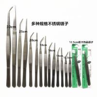 多肉好帮手家用工具12.5-30cm弯圆直尖头加长大号不锈钢加厚镊子 12.5cm纸卡装镊子直头 一件