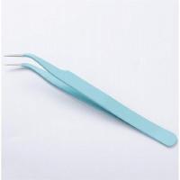 手帐专用镊子工具可爱手工diy聂子手账尖弯头捏子咕卡小夹子 蓝色+弯头+1个