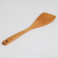 韩国木质锅铲不粘锅专用木铲子锅铲汤勺炒菜长柄锅铲套装(金黄色 精品斜口煎铲