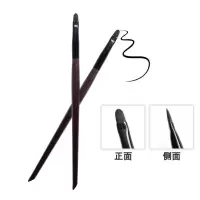 厂家 纤维毛扁头画眼线刷子 精细眼线膏化妆刷遮瑕刷 黑檀木 原木色*