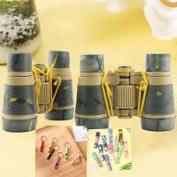 儿童望远镜带灯玩具高倍高清儿童学生小孩宝宝护眼双筒望远镜 儿童迷彩望远镜+口哨万花筒