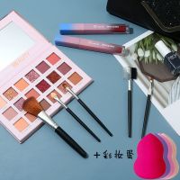 初学高颜化妆刷眼影刷套装马毛刷子便携全套彩妆工具不掉毛超柔软 黑色小五支-（袋装） 刷子一套