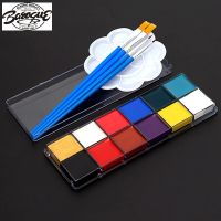 12色人体彩绘颜料儿童脸部彩妆模特艺术戏曲化妆派对油彩膏 单盒加赠品