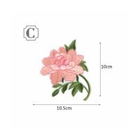 中国风补丁贴花刺绣修补丁衣服牛仔裤子裙子时尚装饰兰花DIY布贴 C款[1个]