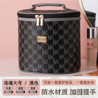 新款手提化妆包立体大容量化妆品收纳包便携防水旅行护肤品收纳盒 质感高级黑[PP可水洗立体内胆] 低筒小号[21*16*1