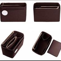 名牌包内胆带水杯化妆包女士收纳包内衬包毛毡包整理包便携环保包 咖啡色 24*13*16