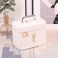 化妆包大容量高级感简约新款双层多功能小号便携洗漱护肤品收纳箱 y8白色小号单箱(无托盒)
