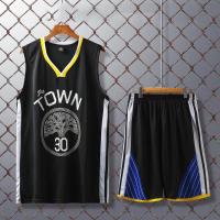 勇士队篮球服套装30号库里球衣背心儿童中小学生比赛队服训练服 勇士30黑色 儿童3XS(85-95身高)