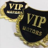 新款百家姓车贴金属侧标汽车改装VIP麦穗车标3D个性姓氏车贴尾标 小号侧标5.5*5.5VIP金单个