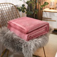 [防静电不掉毛]珊瑚绒毯子法兰绒毛毯盖毯双面绒床单午睡空调毯 豆沙 90cm*100cm[午睡毯]