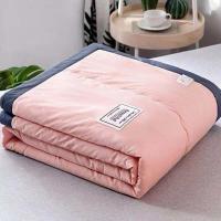 夏被夏凉被空调被水洗棉薄被子单双人春秋被丝棉被子可机洗被芯 粉玉 1.5x2.0米