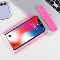 手机防水袋手机套可触摸屏密封游泳苹果华为vivoOPPO防尘袋挂脖 纯色大号粉色 一个装(发一个不划算)