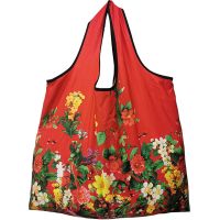 便携可折叠超市购物袋大容量包防水布袋买菜袋子手提袋大号环保袋 大红色[关注店铺]