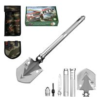 工兵铲多功能户外用品钓鱼野营装备原品锰钢折叠军工铲子车载铁锹 小号直型二节49cm