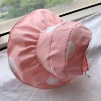 女童空顶帽遮阳帽大帽檐折叠出游小女孩沙滩帽防风女宝宝夏季帽子 粉色(大云朵空顶帽) 约2-8岁