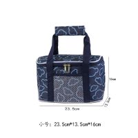 加厚防水保温包保鲜冰包登山户外野餐包学生上班族手提保温饭盒袋 小号蓝色+5个冰袋