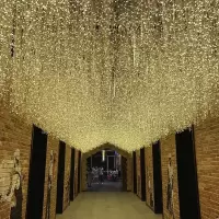 LED星星灯小彩灯满天星室内装饰冰条灯窗帘灯布挂灯彩灯 暖色 4x0.3瀑布灯