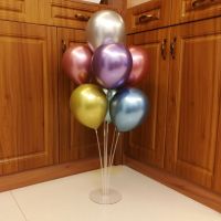 生日新创意场景金属色气球婚派对球束装饰地飘气球结婚庆浪漫布置 混色7球(含架)总高1米