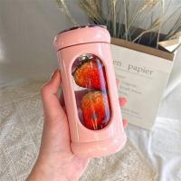 商务高档玻璃水杯双层办公室泡茶过滤茶杯防烫防摔简约耐热杯子韩 蔷薇粉200ml+贴纸