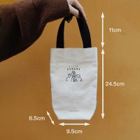 便携手提杯袋保温杯水杯杯套ins简约学生收纳雨伞奶茶日系帆布包 Cheers 黑色手提 手拎帆布小包