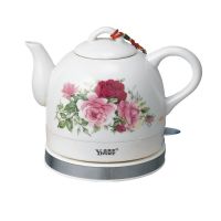 [自动断电]益万家陶瓷电热水壶家用1升快烧景德镇特价泡茶壶 红玫瑰1.0L