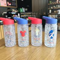 儿童塑料水壶便携卡通吸管杯宝宝大容量水杯幼儿园小学生迷你水瓶 动物随机发-450ml