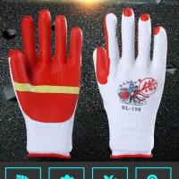 牛郎星胶片涂胶浸胶胶皮劳保手套耐磨防滑加厚防护工作工地 牛郎星NL198(白色)5双试用装 XL