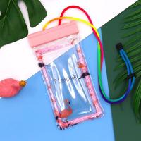 手机防水袋可触屏游泳防水手机套外卖专用手机密封袋骑手防水袋 救生口哨款-粉色