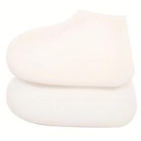 鞋套防水硅胶旅行防泥脚套户外男女小孩通用版加厚耐磨无异味 白色 S[26-31码]休闲鞋用长21cm