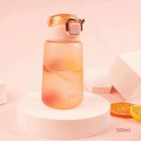 水杯女生高颜值情侣男女塑料杯磨砂ins风韩版可爱创意少女心杯子 少女粉 400ML+磨砂材质