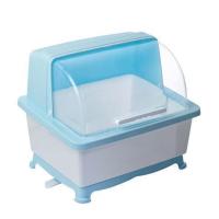 厨房餐具碗筷碗碟收纳盒沥水架家用塑料带盖大号双层碗架碗柜新品 大号单层马卡龙蓝色