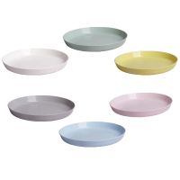宜家卡拉斯盘儿童餐具碟幼儿园学生彩色塑料环保碟耐摔碟子餐盘 6个盘不同色B款