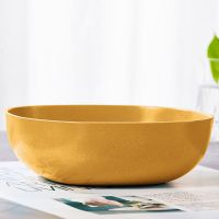 彩色碗宜家北欧风竹纤维韩式碗套装碗盘套装家用碗儿童餐碗环保 [蛋黄色]北欧碗1只