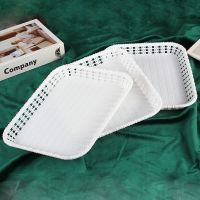 北欧创意家用客厅水果盘茶几塑料糖果盆生日装饰甜品台展示架摆件 方盘三个