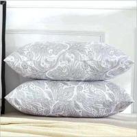枕芯一对家用套装成人高枕护颈助眠不变形学生宿舍单人枕头芯内胆 银灰凤尾花[低枕] 枕芯一对 .[无枕套]