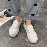 帆布鞋女2021新款小白鞋学生韩版百搭鞋子ins女泫雅潮鞋休闲板鞋 白色 35