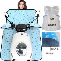 电瓶摩托电动车挡风被夏季防风防晒罩防水小车防雨春秋款薄款新款 复合款蓝花