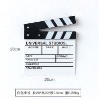 电影打板导演板场记板拍板木制摄影网店拍照道具创意装饰品摆件 电影道具板白色小号