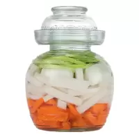 泡菜坛子玻璃加厚酸菜腌菜坛子家用水密封特大号淹四川泡菜咸菜罐 3斤装无赠品