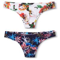 公子尤品2条男士半包臀性感内裤小三角裤印花冰丝无痕U凸比基尼 初春+花丛 M