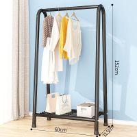 挂衣架卧室内简易晾衣架落地折叠家用置物学生宿舍晒衣服收纳杆子 黑色单网-60
