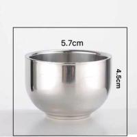 不锈钢茶壶茶杯盘套装过滤冲茶器家用茶壶套装泡茶杯简约茶具茶杯 不锈钢双层杯子(四只装)