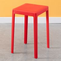 塑料凳子家用成人批发结实加厚高凳矮凳椅子马扎小凳子家用小板凳 实心腿 塑料凳子 红色